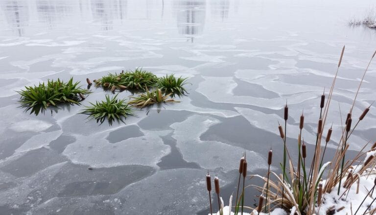 do plants in a frog pond survive during winter