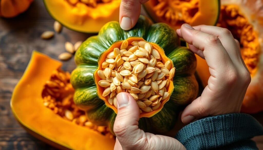 extracting pumpkin seeds