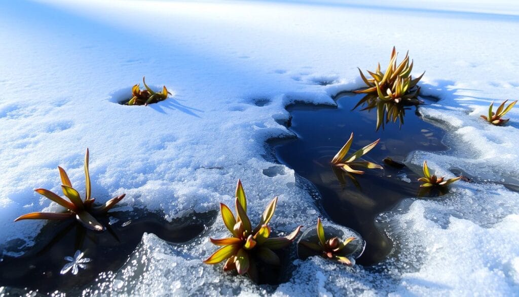 frog pond in winter