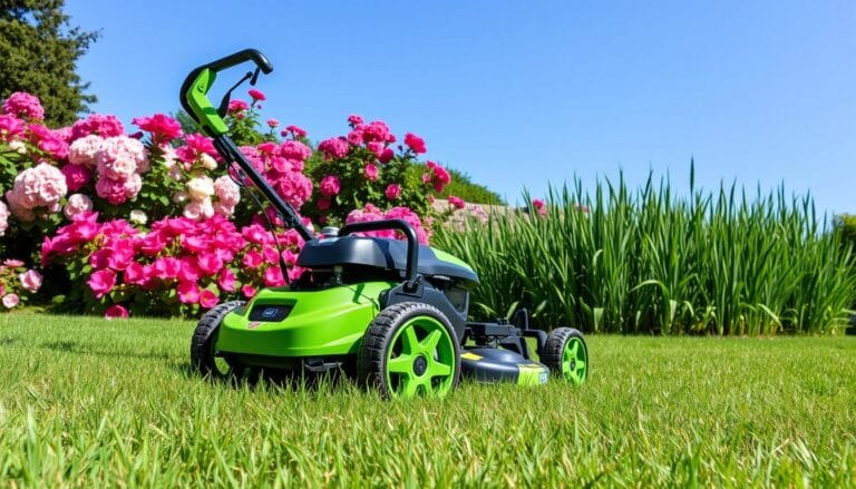 green lawn mower