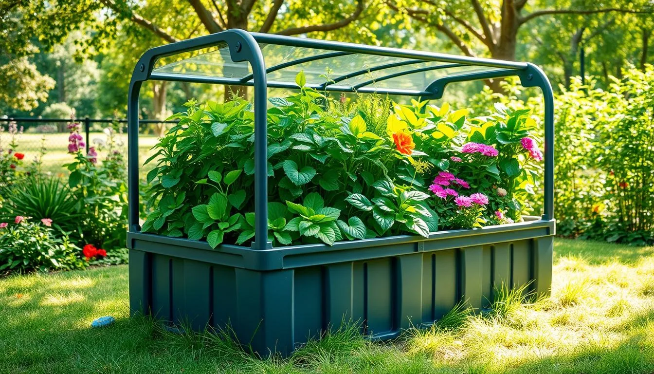 large plastic plant grow bed