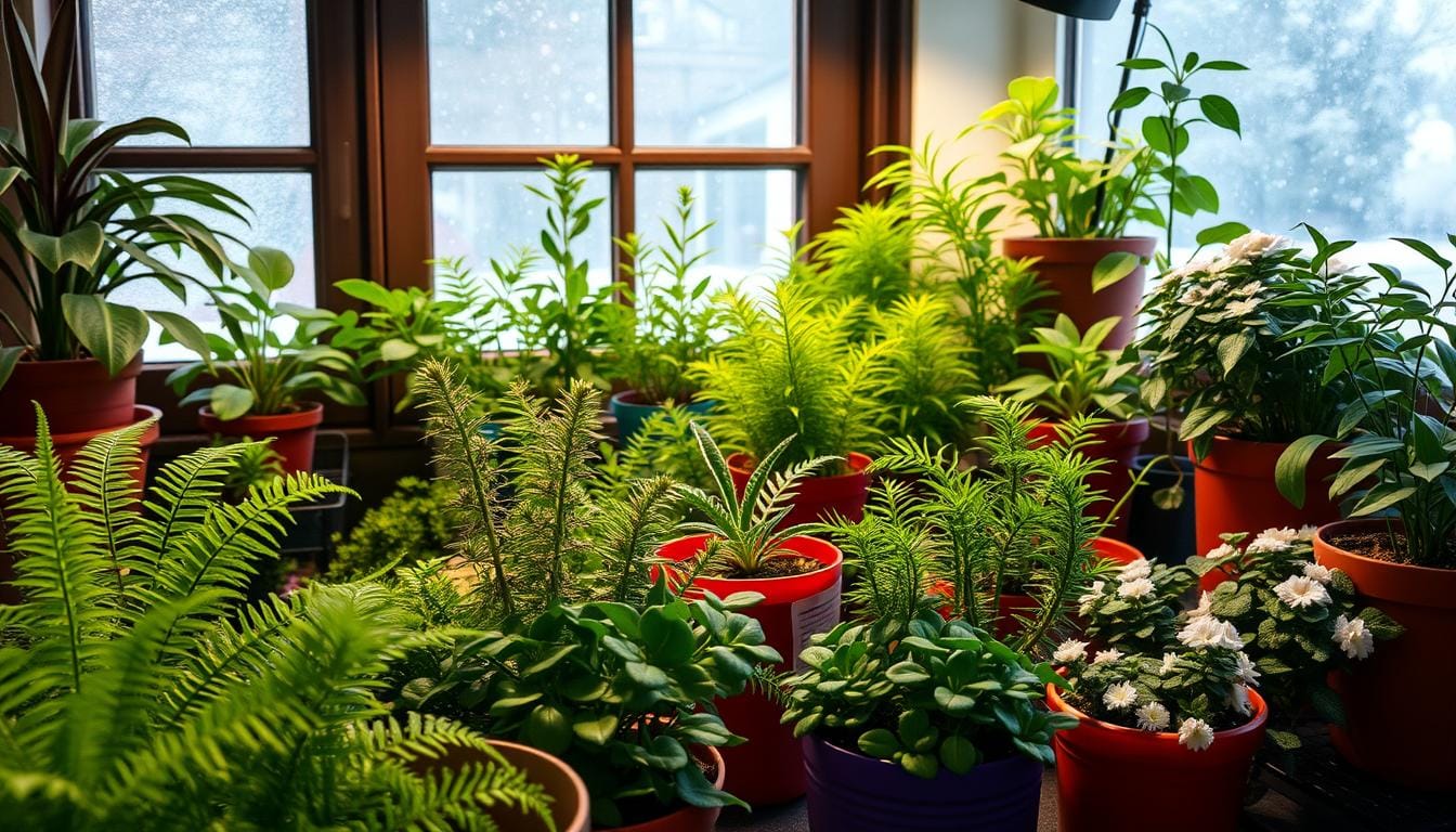 winter plants under grow lights