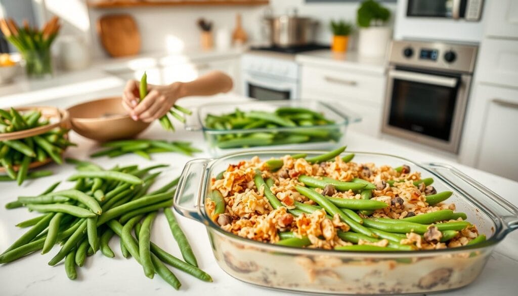 Green Bean Casserole Preparation