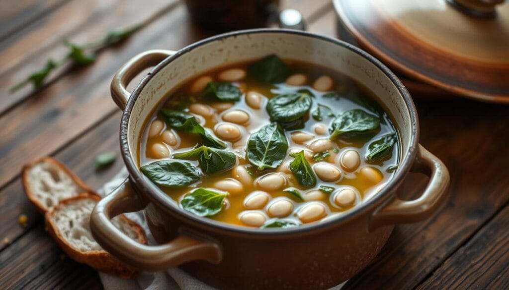 Homemade Swiss Chard Soup with White Beans