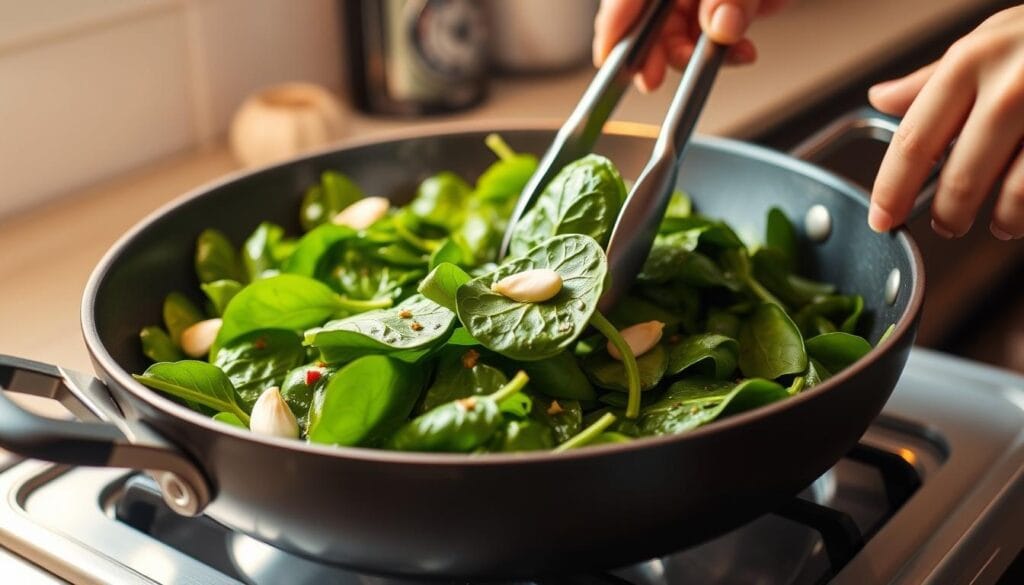 Sautéing Spinach Cooking Method