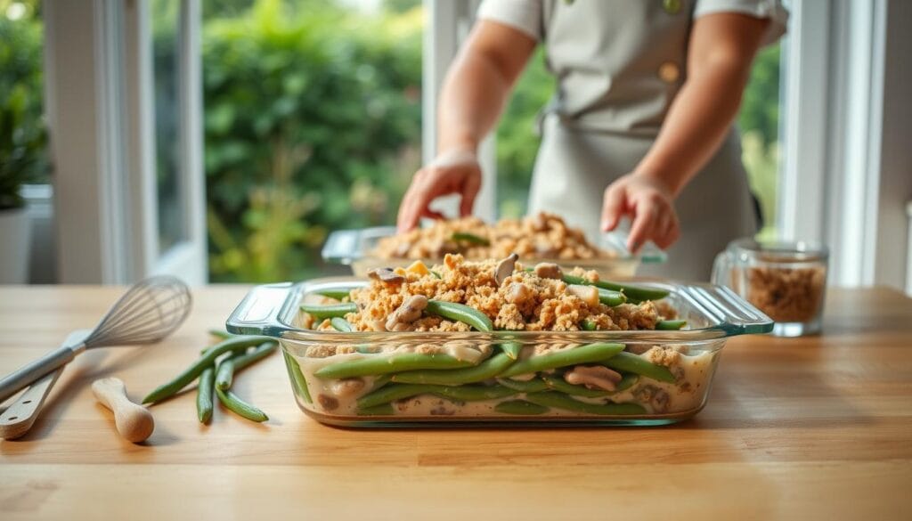 Vegan Green Bean Casserole Cooking Process