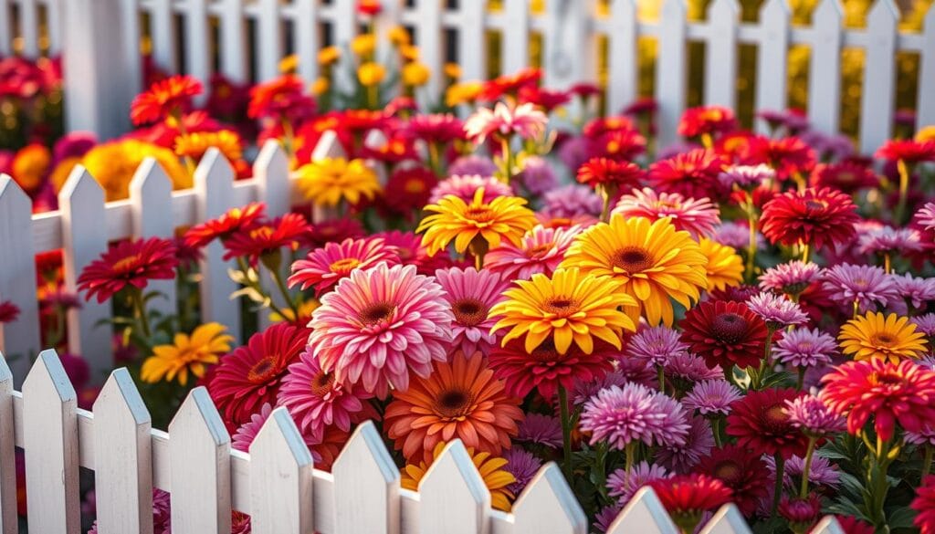 Zinnia and Mums Flower Bed Ideas